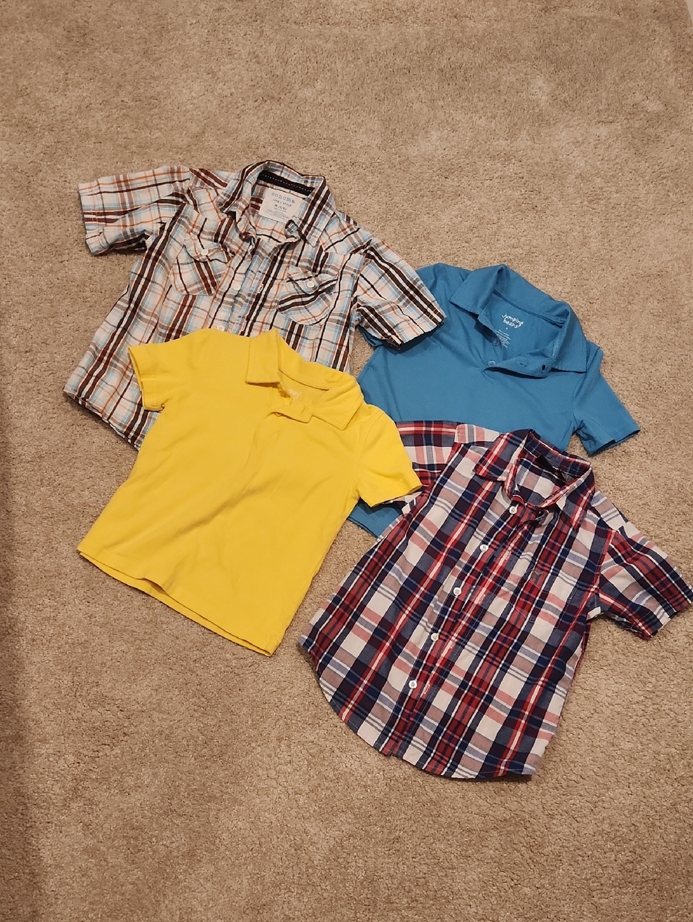 Boys' Variety Collared Short Sleeved Shirts - Blue, Yellow